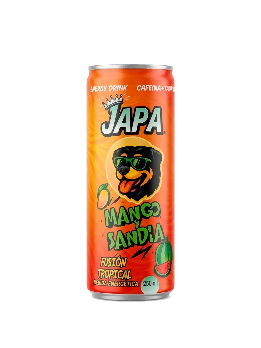 Lata JAPA Energy Drink sabor Mango y Sandía